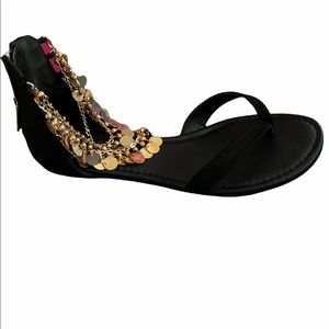 Black suede sandals
